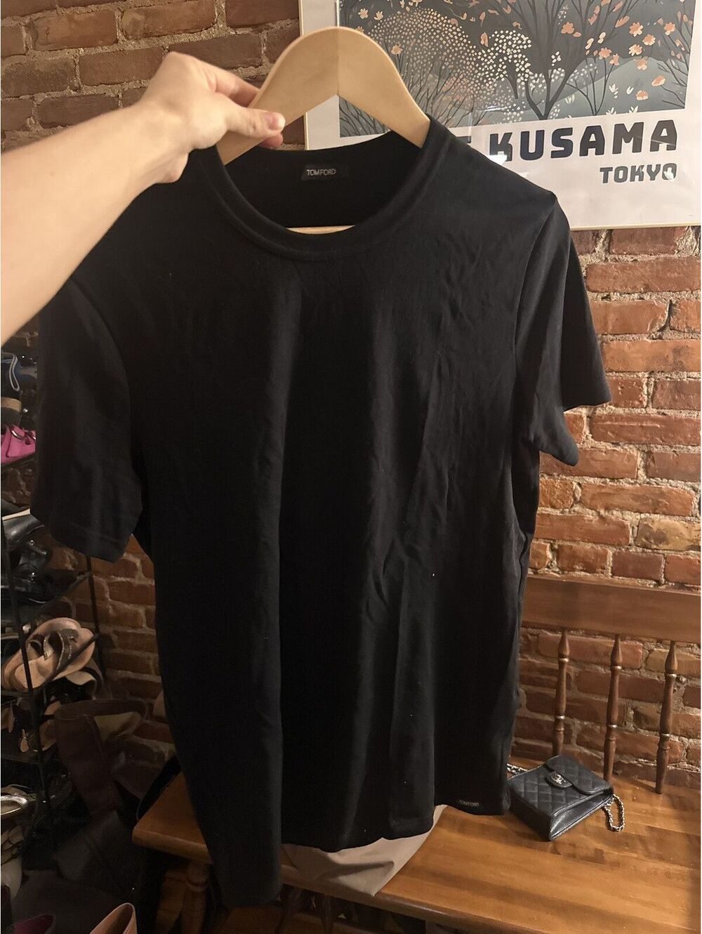 Tom ford black t shirt thick material size L